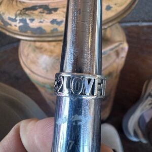 James Avery LOVE Silver Band Ring